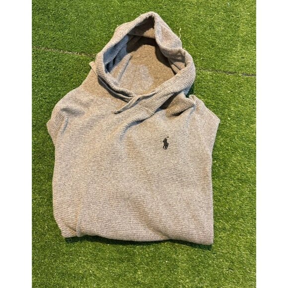 Polo Ralph Lauren Other - Ralph Lauren Polo hoodie mens large gray waffle knit pockets pullover casual 45